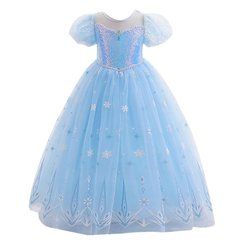 Frozen Aisha Girls Princess Dress Girls New Aisha dress Stylish Puff Mesh Long Gown
