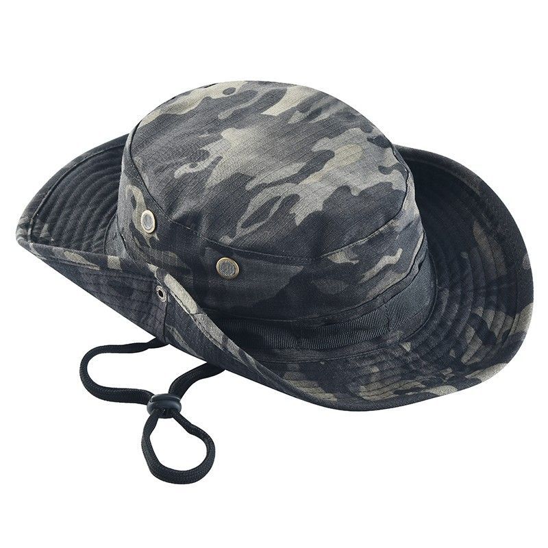 Penny Hat Sun Protection Military Fan Tactical Hat Men's Outdoor Mountaineering Fisherman Hat Large Brim Sun Hat Folding Cowboy Hat
