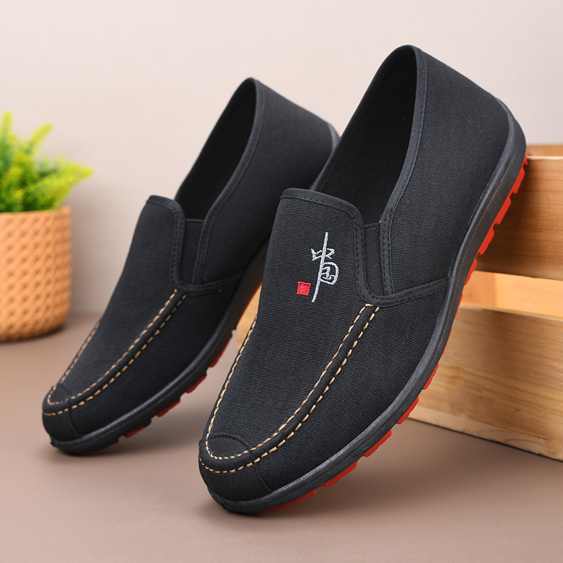 New old Beijing cloth shoes, men's shoes, spring and autumn canvas shoes, men's casual shoes, comfortable and lightweight board shoes, non-slip beanie shoes