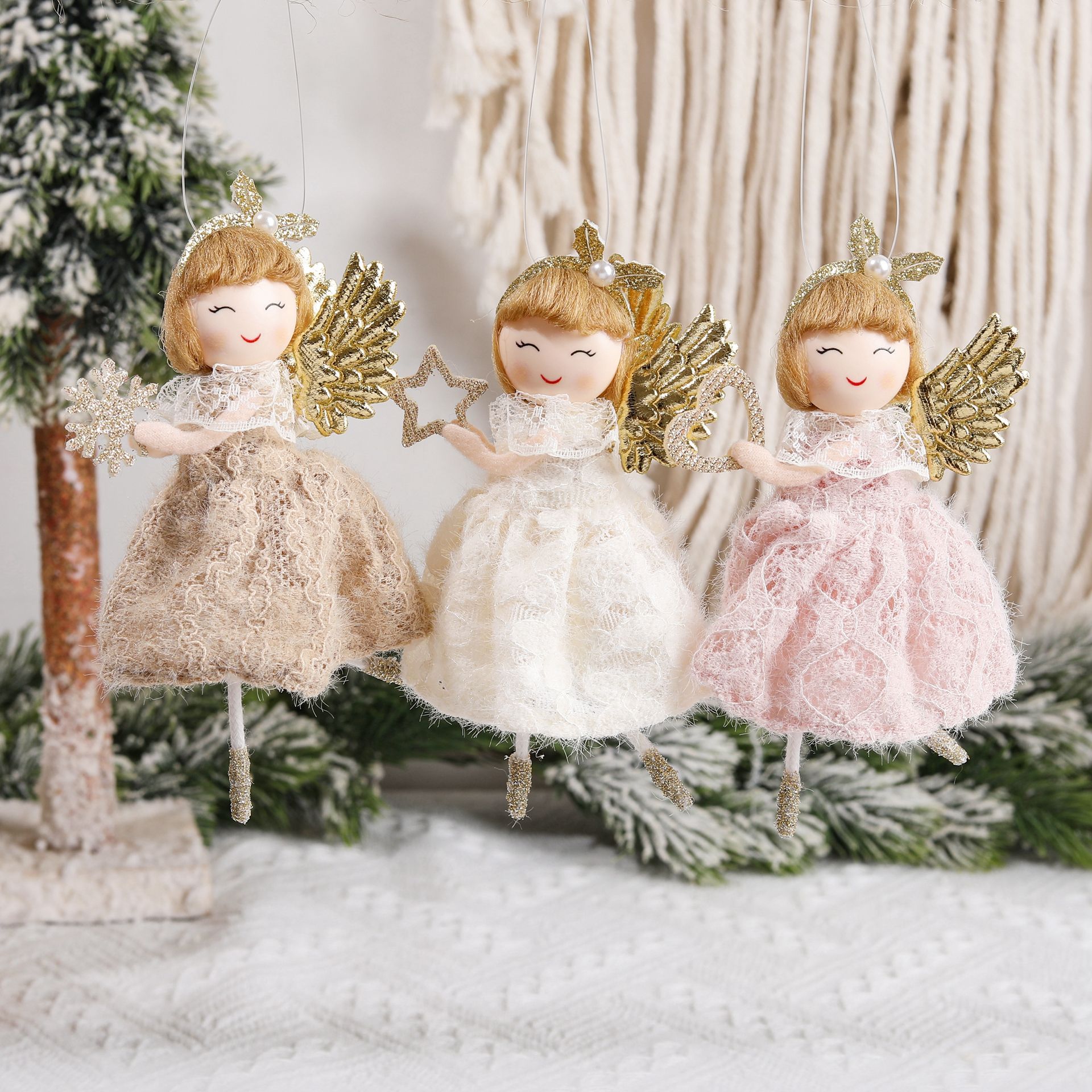 Hollow Skirt Headband Lace Girl Cute Fairy Tale Style Girl Christmas Tree Decoration Pendant Small Pendant Christmas