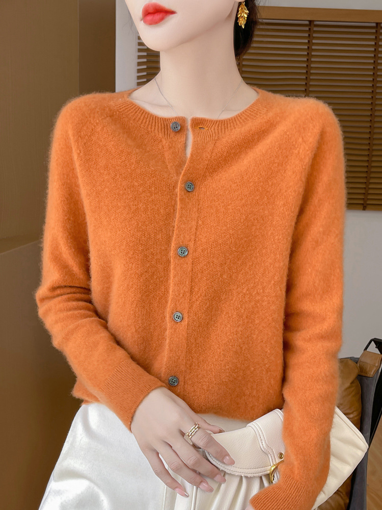 Picture of Wool Cardigan Women's Autumn and Winter New Loose Knitted Sweater First-Line Garment Solid Color Sweater High-end Atmospheric Coat Top