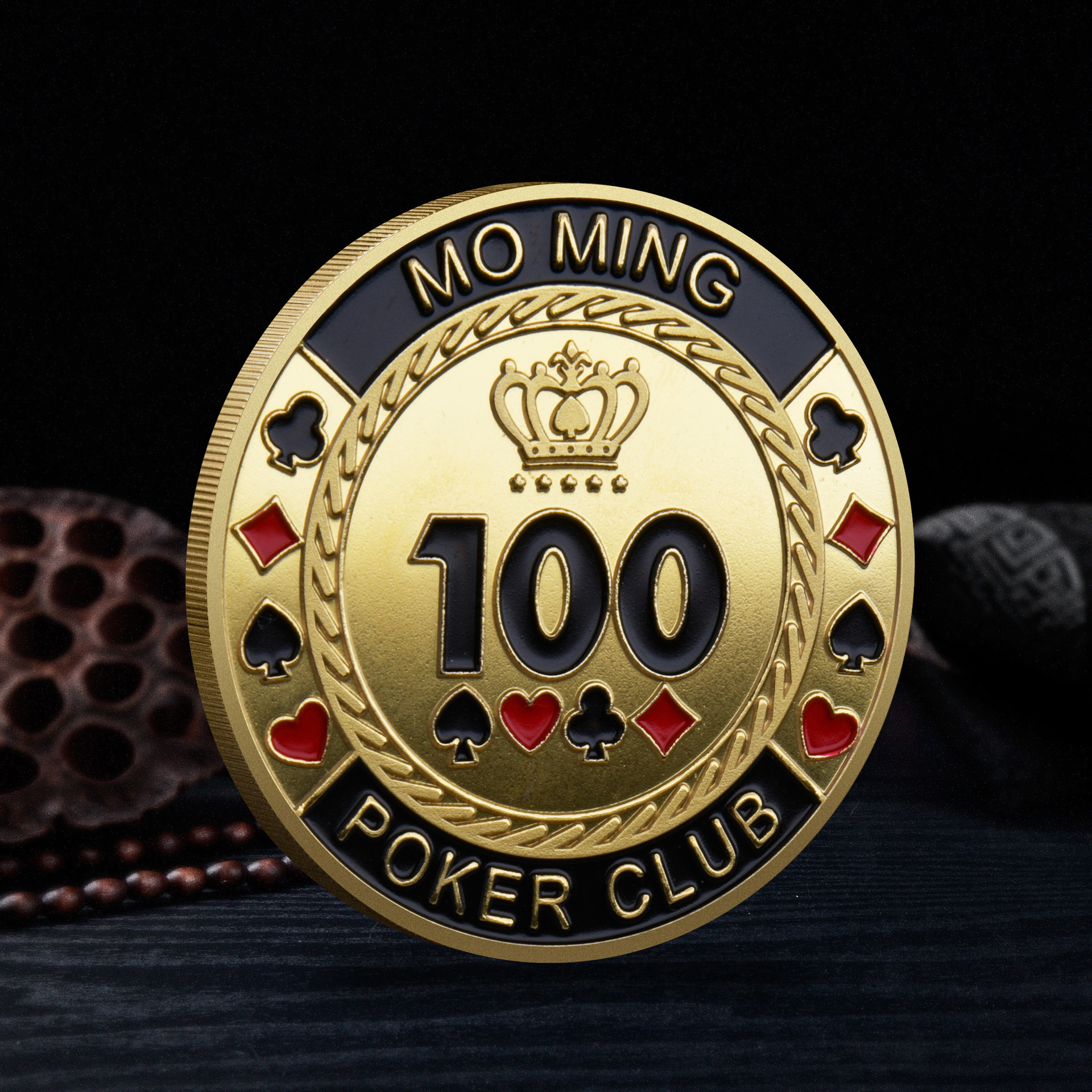 Picture of Chips Commemorative Medallion Las Vegas Lucky Gold and Silver Coin Metal Card Presser Collection Gift Cross-border