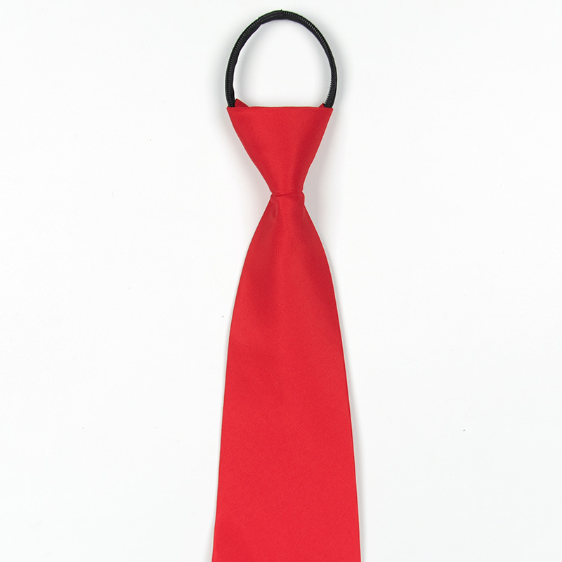 Picture of Lazy zipper easy to pull men's formal business 10cm pure blue red black professional work high quality tie