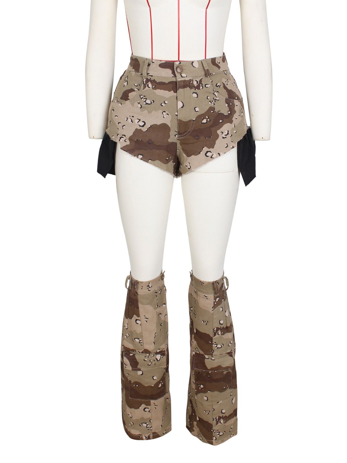 Picture of Cross-border E-commerce European and American Women's Clothing Ins Sexy Women Camouflage Summer Hot Pants Leg Set Three-piece Camouflage Shorts