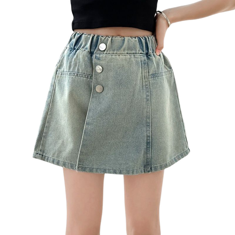 Picture of Denim shorts 2024 new thin large children Korean skirt pants Joker children's short skirt hot pants tide.