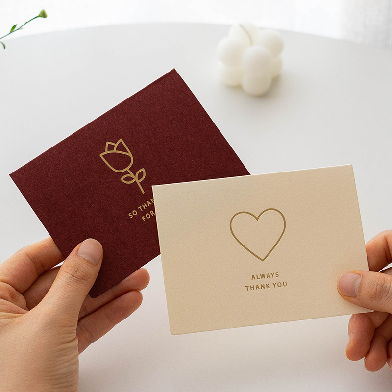 Picture of Senyu Ye Korean Hot Stamping Creative Birthday Holiday Thank You Blessing Message Card Simple Business Greeting Card with Envelope