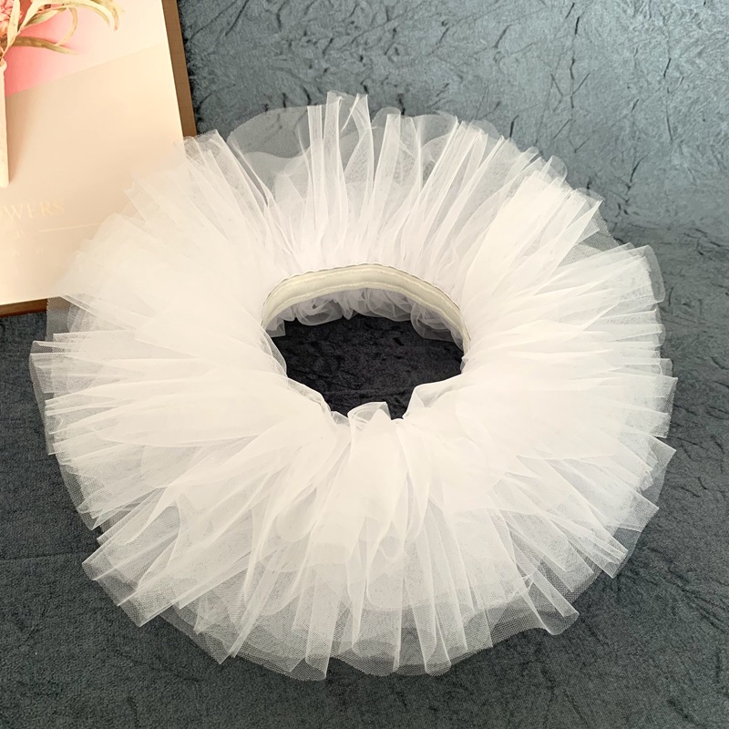 Picture of Children's Dance gauze skirt female ballet pettiskirt half-length short mesh 61 performance skirt practice skirt White Black