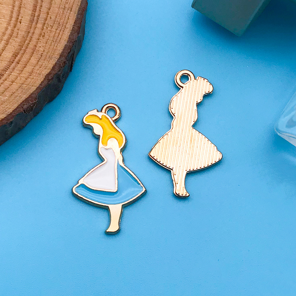 Picture of Mix 30 Color Cartoon Creative Drop Oil Jewelry Zinc Alloy Pendant DIY Earrings Necklace Pendant Jewelry Accessories