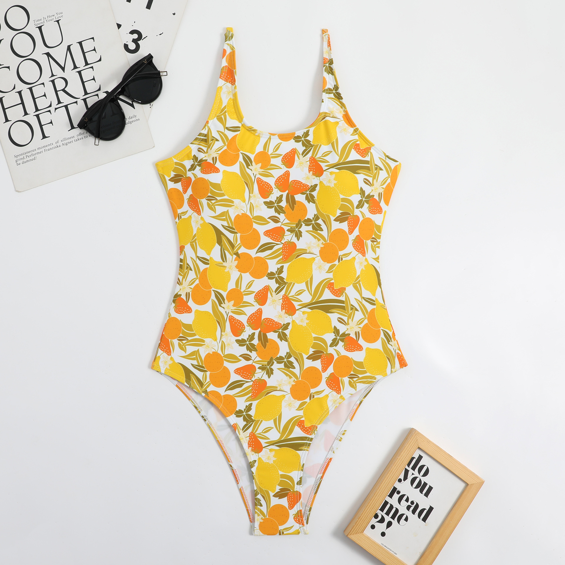 2023 New Bikini Women One-Piece Swimsuit Digital Printing Slim-Fit Slim Amazon WM23003