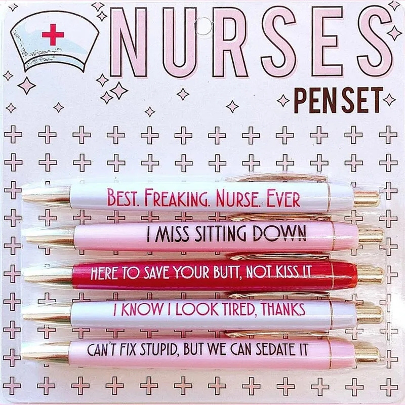 Funny Nurses Pens Set Nurse Theme Copy Ballpoint Pen Funny Nurses Press Ballpoint Pen
