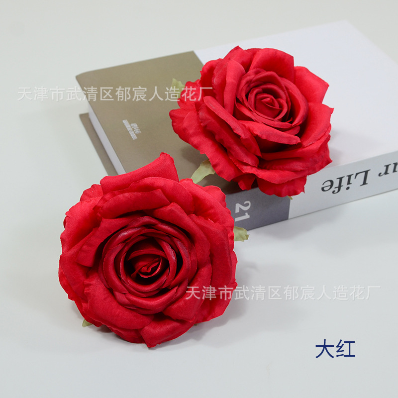 Picture of Simulated Flower Curled Rose Flower 12cm Safe Rose Wedding Background Wall Decoration Arch Flower Arrangement Gift Box with Flowers