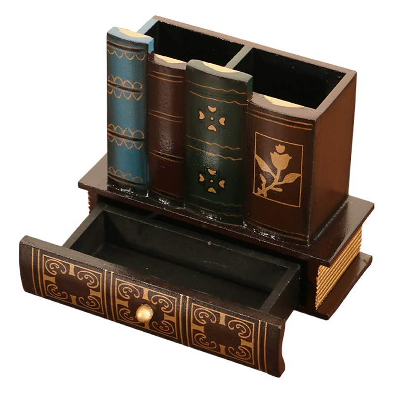 Picture of Cross-border Retro Personalized Pen Holder European-style Creative Storage Box Office Desktop Decorations Ornaments Crafts Gifts