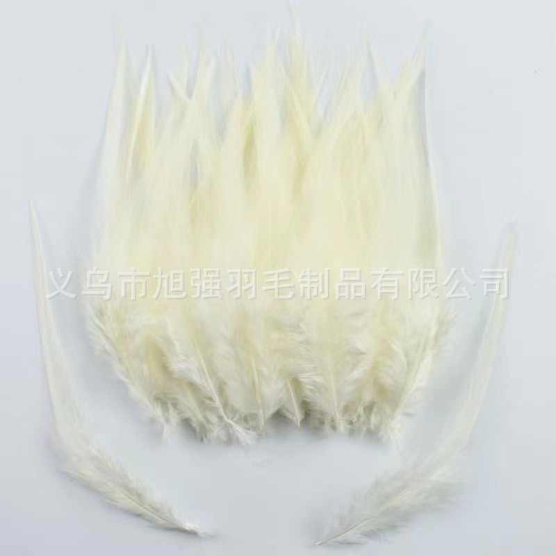 Picture of Feather wholesale sharp feather color chicken feather big white tip diy dream catcher handmade crafts earrings clothing accessories