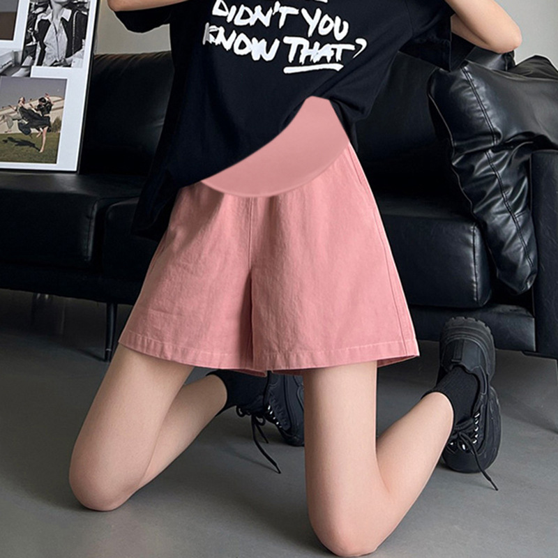Picture of Maternity Pants, Ice Silk Cotton and Linen Shorts, Wide-Leg Pants, Loose Slimming Look A-Line Cargo Shorts, Casual Sports Outer Wear
