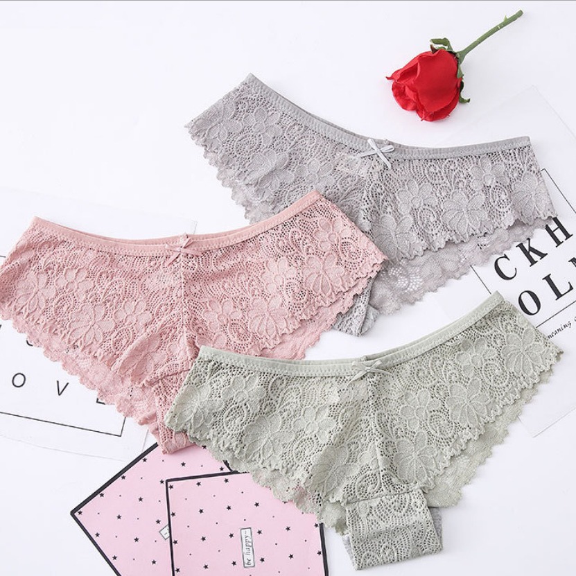 Women's Lace Sexy Low Waist Lace Panties Foreign Trade Triangle Large Size Panties Women's 901#