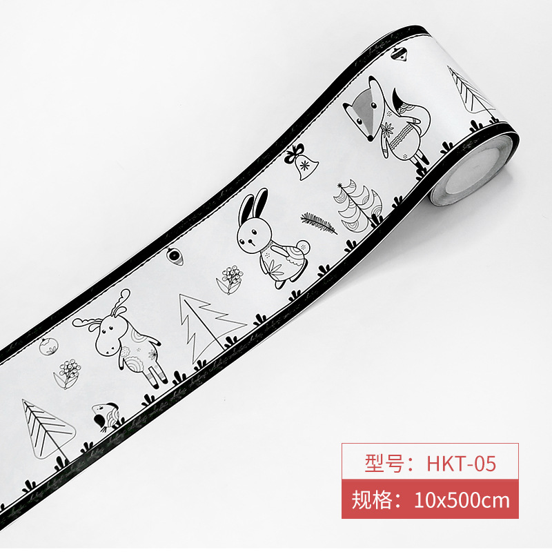 Picture of Bathroom Waistline Stickers Self-Adhesive Waterproof Living Room Bedroom Kitchen Skirting Tile Stickers Pvc Wallpaper Decorative Wall Stickers