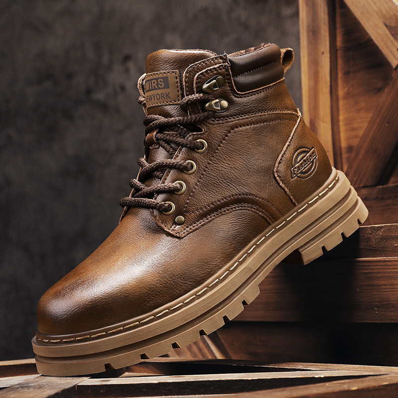 Autumn 2024 new leather thick-soled outdoor leisure increased lovers foreign trade explosions men's shoes a generation of hair