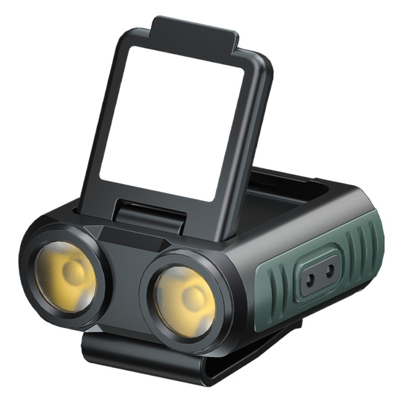 New induction cap lamp dual light foldable night fishing lamp USB charging multifunctional outdoor cap clip lamp