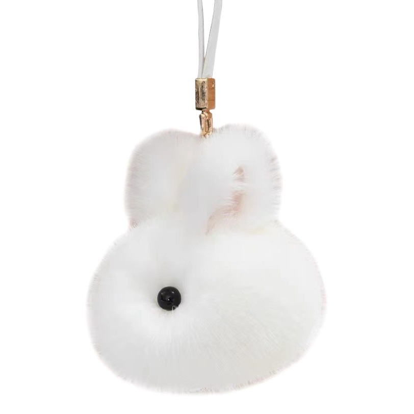 Imitation mink fur rabbit cartoon cute schoolbag plush pendant finished small jade rabbit car key chain pendant