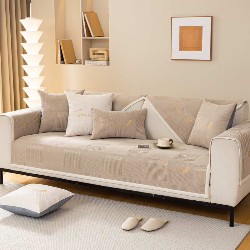Picture of Autumn and Winter New Sofa Cushion Plush Seat Cushion Sofa Cover Plush Embroidery Modern Simple Non-slip Winter Thickened Cushion