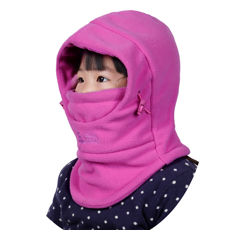 Picture of Hat Autumn and Winter Genuine Kidsren's Neck Scarf Hood Double-Layer Thickeneded Cold-Proof Warm Hat Kidsren Going to School Windproof Hood