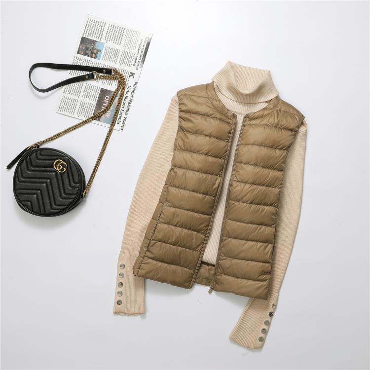 Picture of Plus Size 100kg Plus Size Plus Size Light down Jacket Collarless down Vest Women's Vest Vest Outer Wear Extra Large