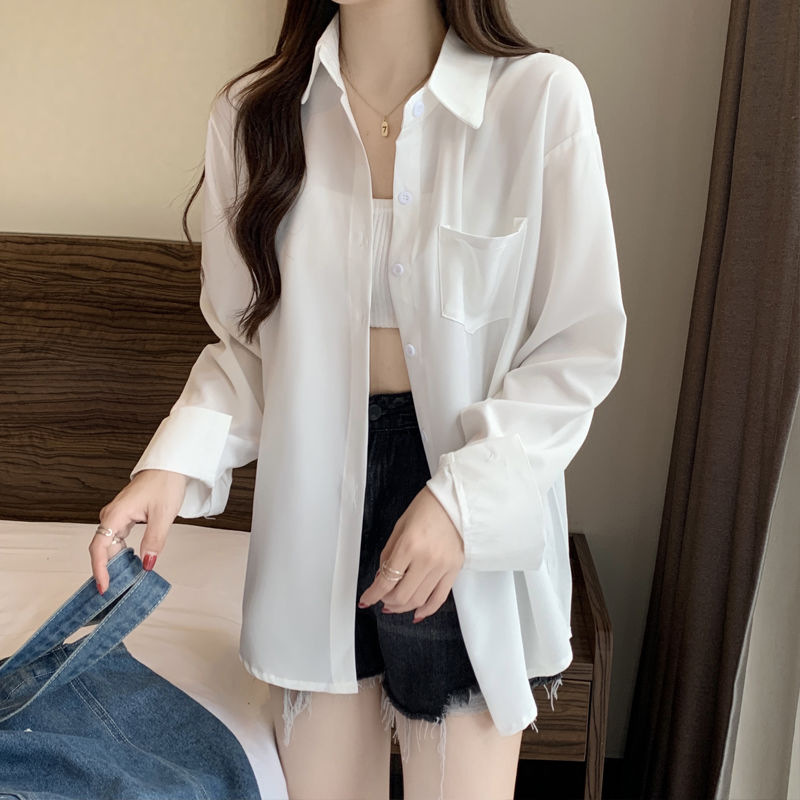 Picture of jk uniform shirt women's long-sleeved white Basic spring and autumn Japanese base shirt college style all-match top