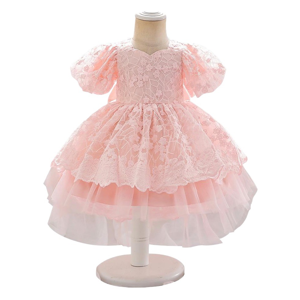 Amazon New Baby Dress Birthday Birthday Banquet Princess Dress Bubble Embroidered Mesh Sweet Tutu Dress