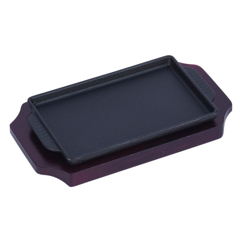 Commercial Thickened Cast Iron Rectangular Teppanyaki Barbecue Plate Japanese and Korean Cuisine Non-stick Barbecue Plate Steak Iron Plate