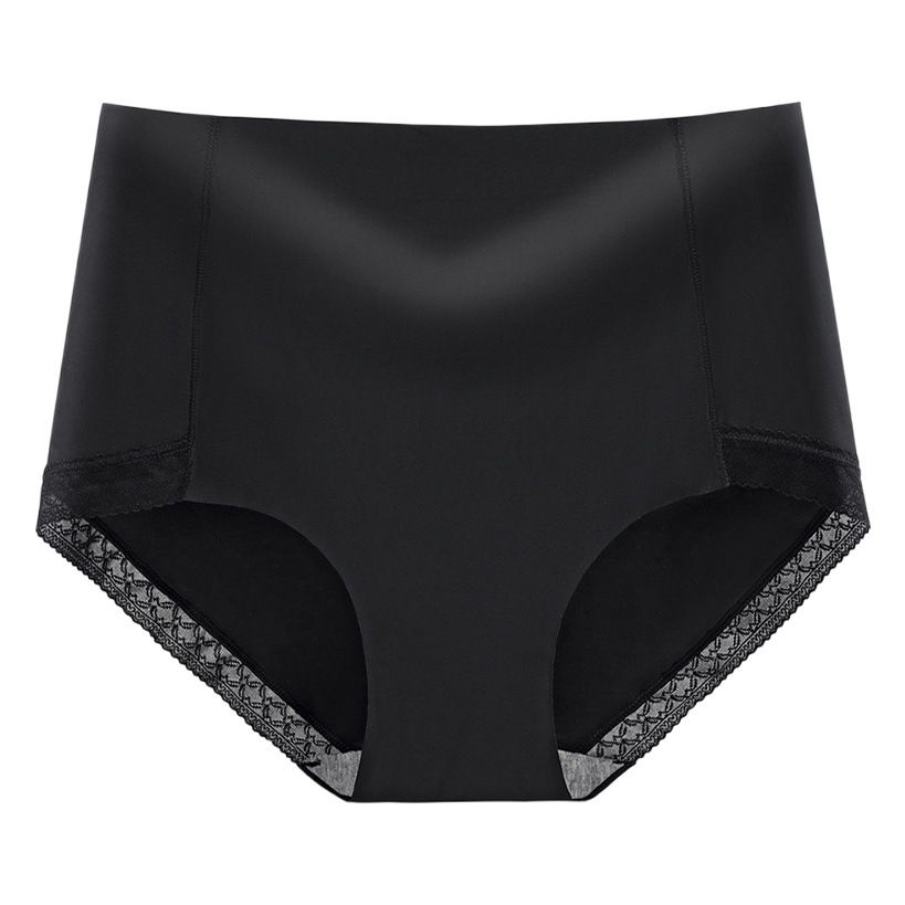 Cross-border foreign trade large size women's underwear sexy lace hip belly ladies briefs high waist ice silk underwear women