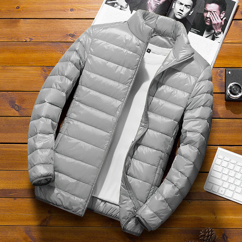 Picture of Autumn and Winter New Light Down Cotton-padded Jacket Men's Short Vertical Collar Hooded Casual Trendy Brand Couple Casual Cotton-padded Jacket