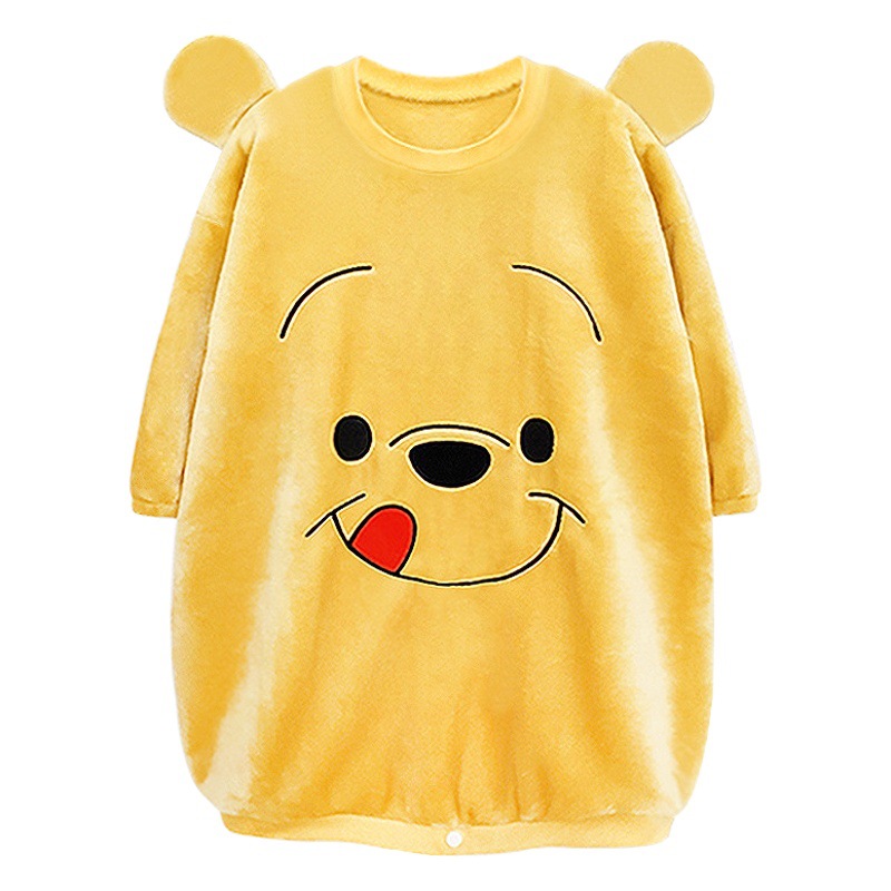 10-30kg Middle and Large Children Can Open Button Anti-Kick and Anti-Cold Sleeping Bag Primary School Dormitory Autumn and Winter Coral Velvet Thermal Robe