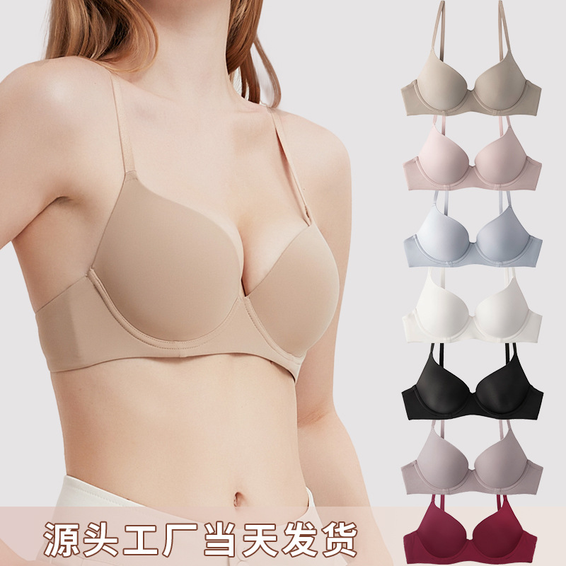 Foreign Trade Intimates Large Size Seamless Bra Women's Push-Up Big Breasts Slimming Look Anti-Sagging Summer Breathable Women's Bra