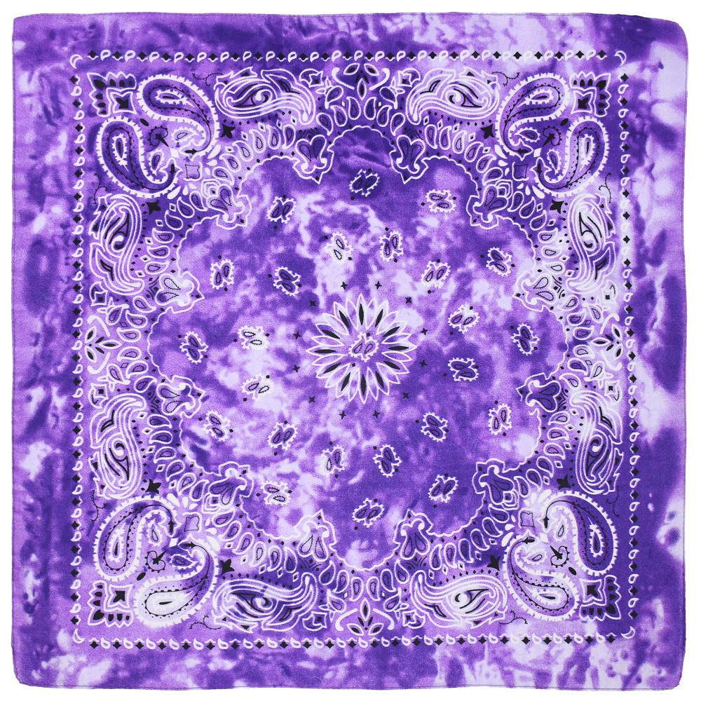 Picture of 54 * 54CM polyester tie-dyed cashew flower square scarf wholesale ameikaji bandana outdoor hip hop street dance headscarf