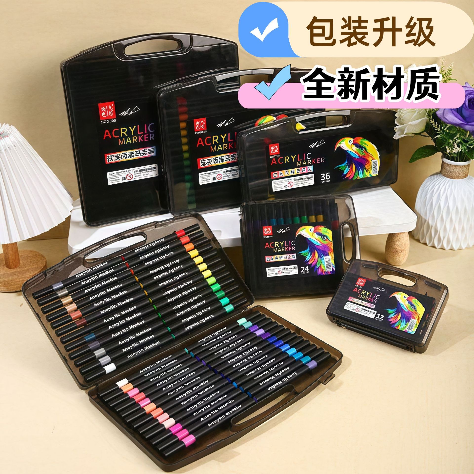 Soft head acrylic marker pen stackable color children's environmental watercolor pen washable opaque acrylic pen student stationery