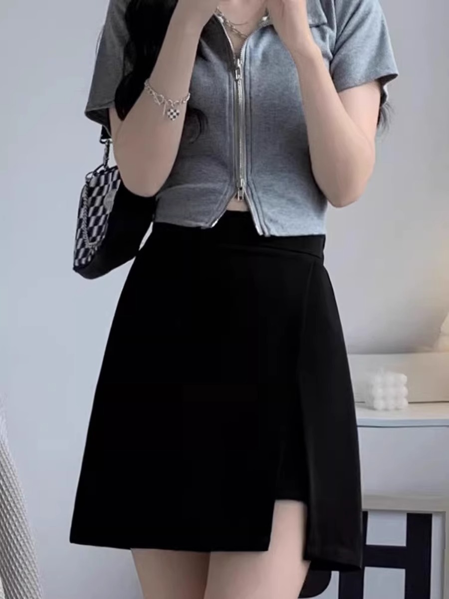 Skirt Women's Spring New Fashion Elegant High Waist Slimming Suit Skirt Design Split A- Line Hip Skirt