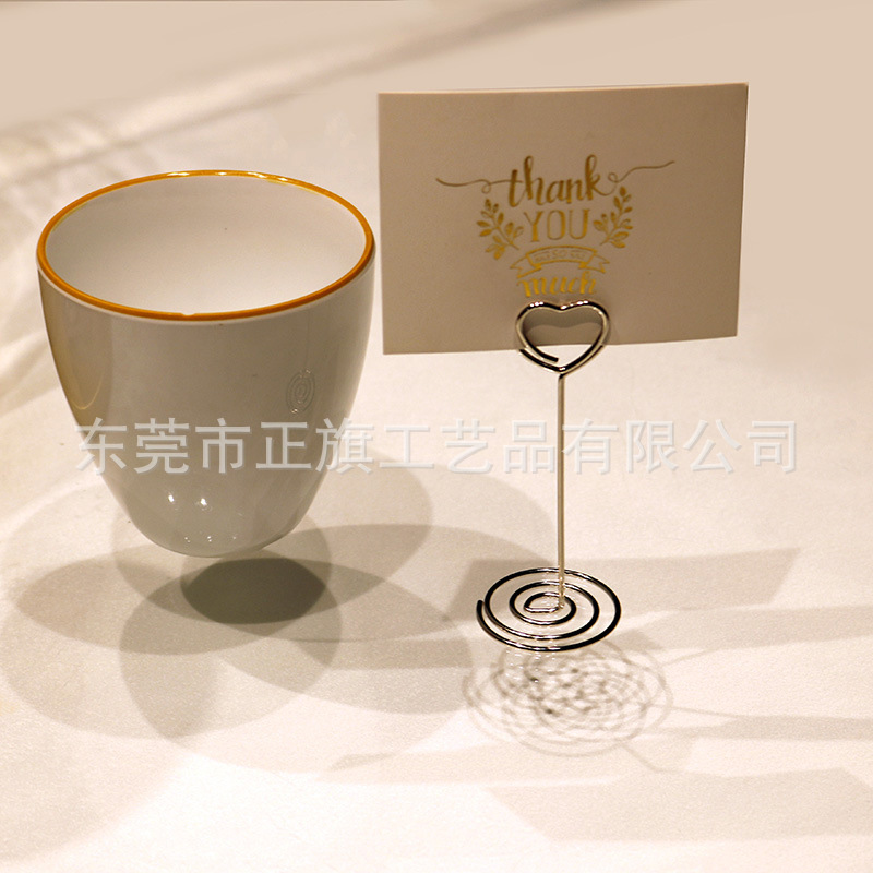 Picture of Amazon Hot Selling Creative Metal Card Holder Heart-Shaped Notes Holder Table Number Card Holders