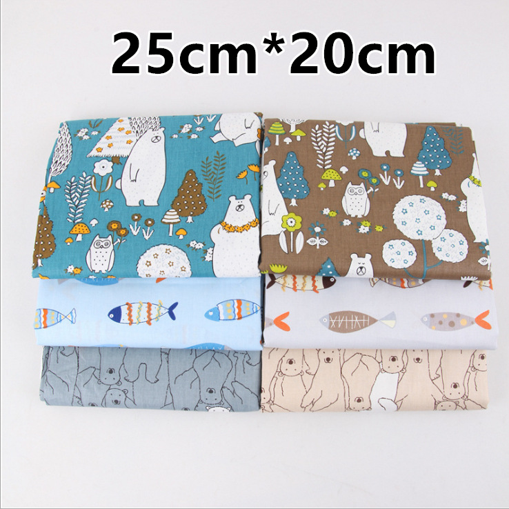Picture of European Nordic handmade DIY patchwork twill fabric baby cotton printed cotton fabric group 25cm80cm