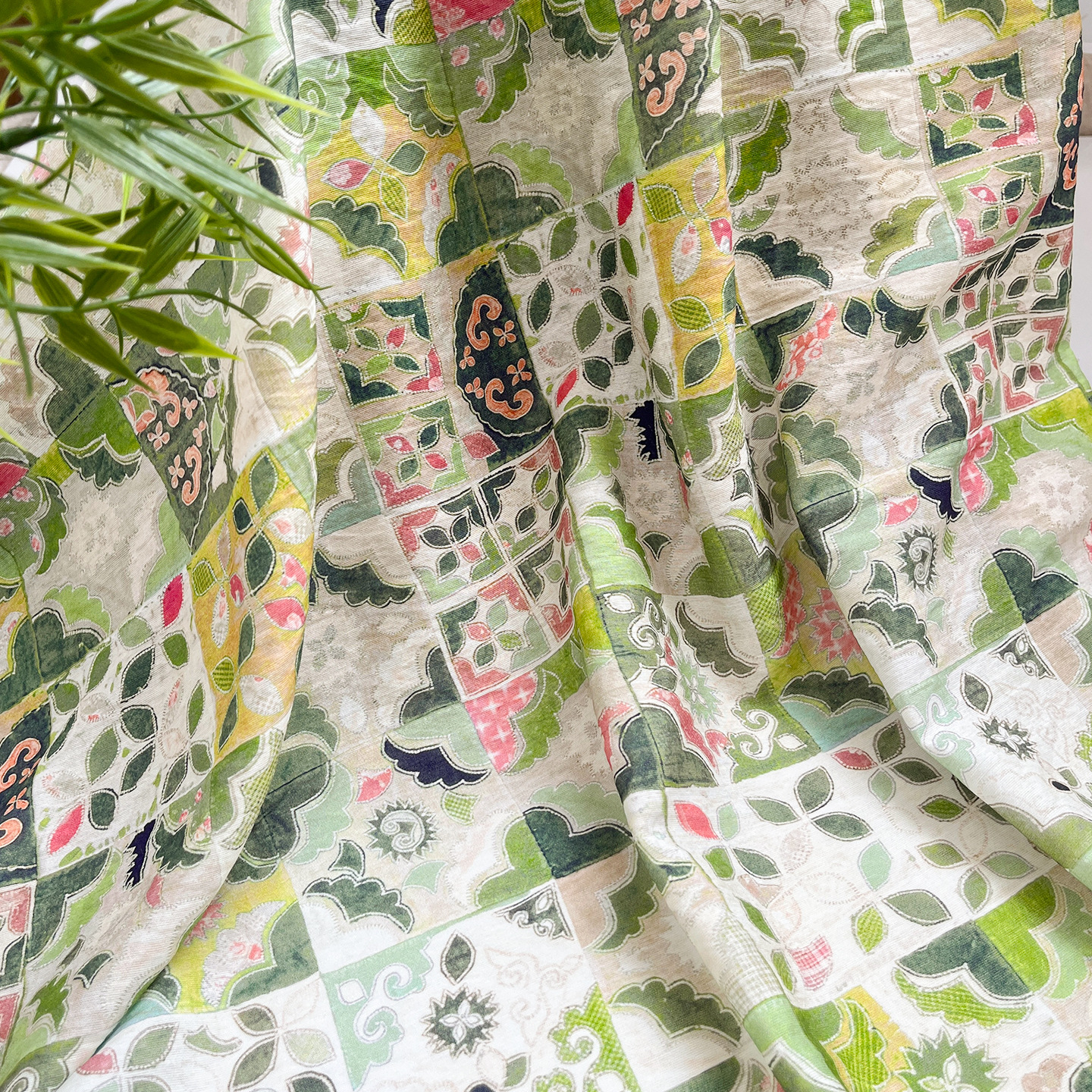 Multi-color geometric new Chinese style cheongsam dress top, Hanfu fabric, brocade cotton fabric, digital printed fabric