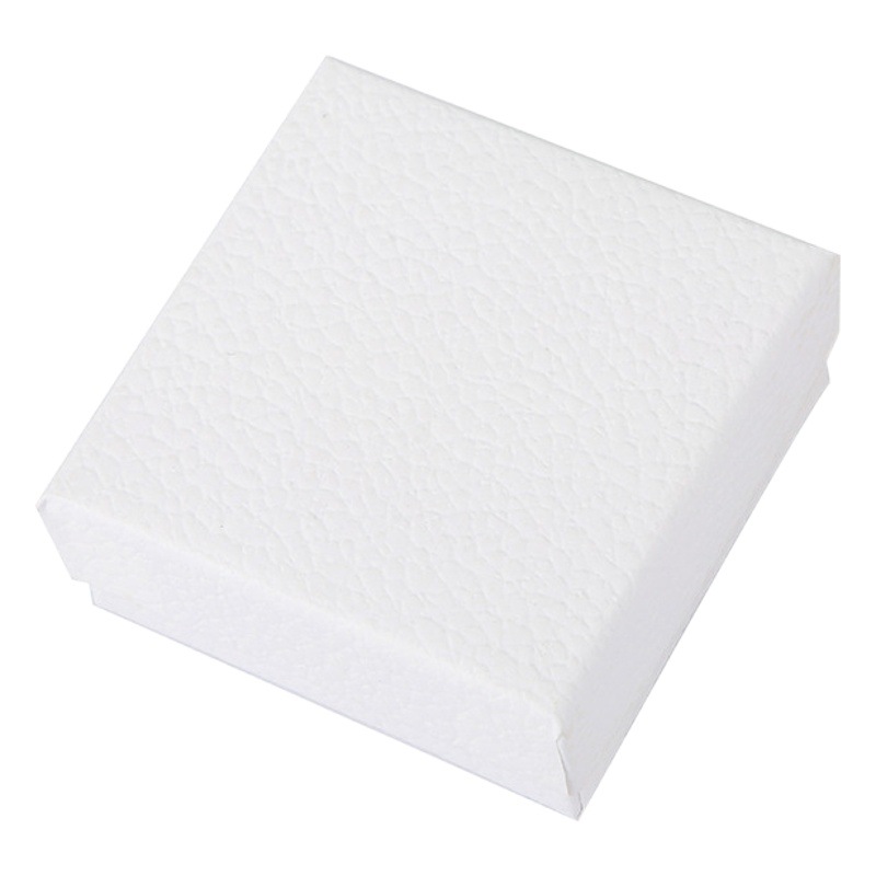 Jewelry Packaging Litchi Pattern Cover White Box Jewelry Ring Earrings Pendant Bracelet Necklace Jewelry Box