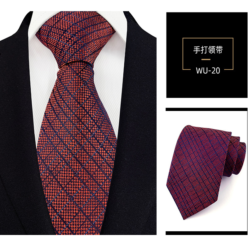 Picture of Men's Tie Jacquard Silk 8cm Hand Tie Professional Dress Interview Business Stripe Tie Men's in stock Wholesale