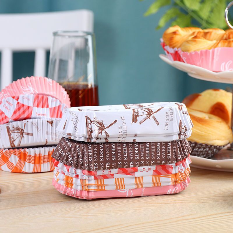 Picture of [100 PCs] Bread Paper Tray Cake Base Pineapple Paper Tray Paper Cup Film Baking Paper Tray Bread