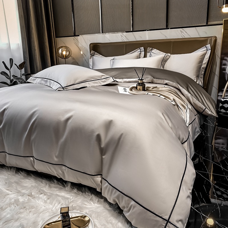 Picture of Light Luxury 160 Long-staple Cotton Cotton Four-piece Set Cotton Bed Sheet Quilt Cover Class A Maternal and Infant Grade Three-piece Bedding