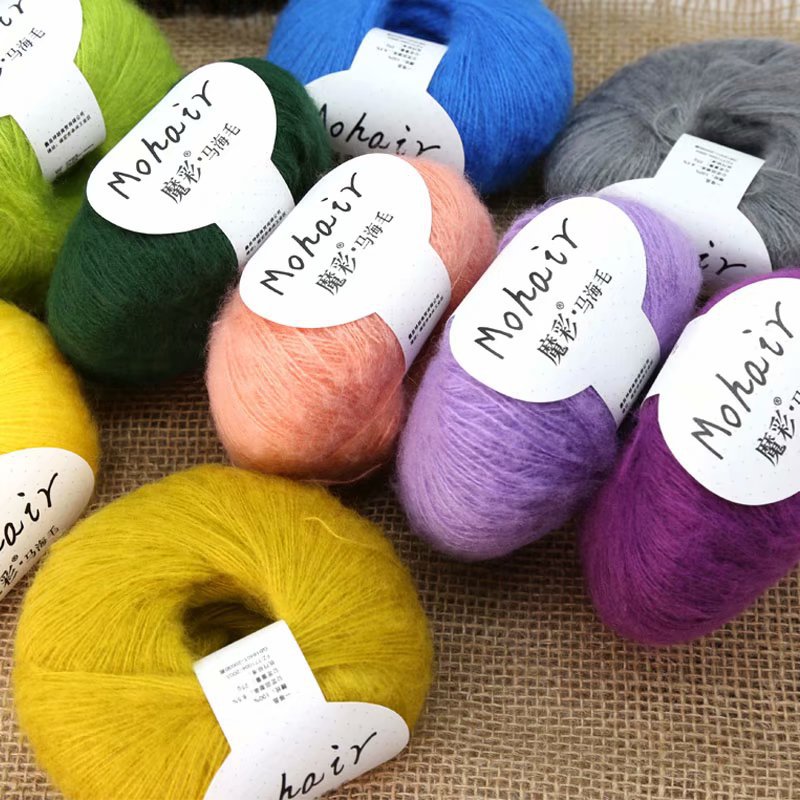 Picture of Magic color mohair handmade diy knitted sweater crochet doll scarf wool young mohair fine wool wholesale