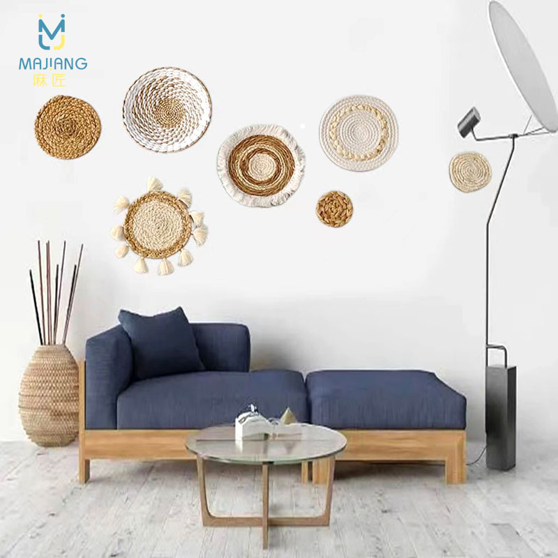 Cross-border Hot-selling Wall Decorations Bohemian Seven-piece Straw Style Hanging Tassel Side Wall Decorations Background Decorative Wall Hanging