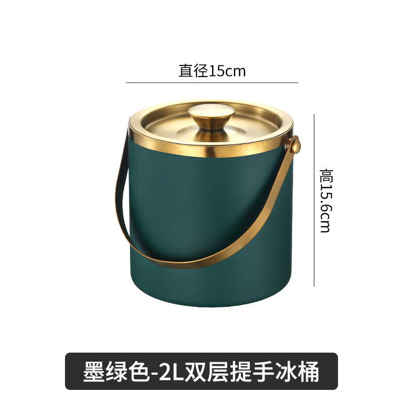 Picture of Amazon Stainless Steel Double-Layer Ice Bucket Bar Champagne Red Wine Beer Commercial Ice Bucket Stainless Steel Bucket