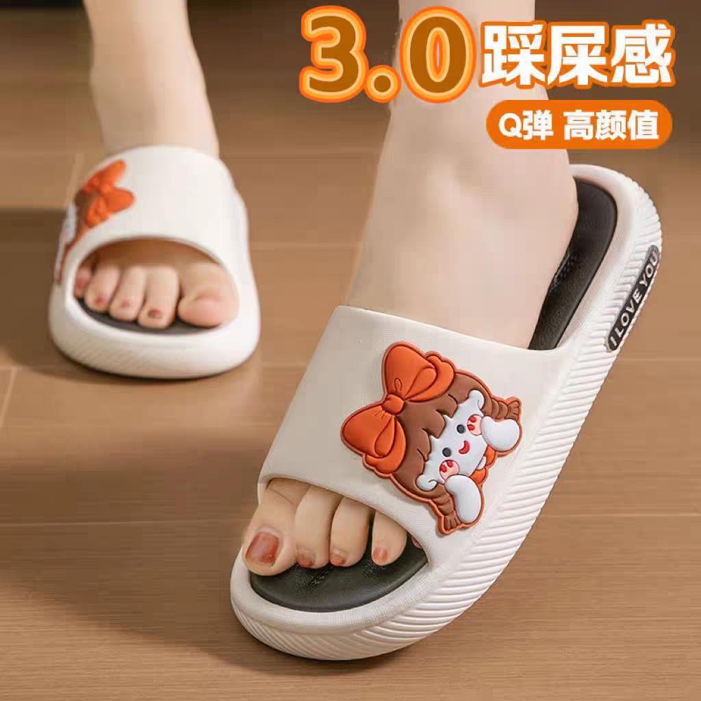 2024 Explosions Slippers for Women to Go Out High Color Value Thick Bottom Feeling Dormitory Home Non-slip Deodorant Slippers for Women