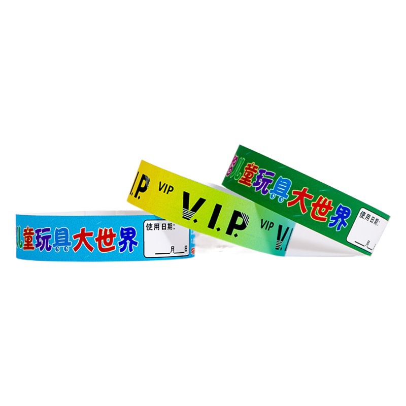 Children's Amusement Park Meeting Disposable DuPont Paper Bracelet Scenic Bar Outdoor Waterproof Anti-tear Wrist Band