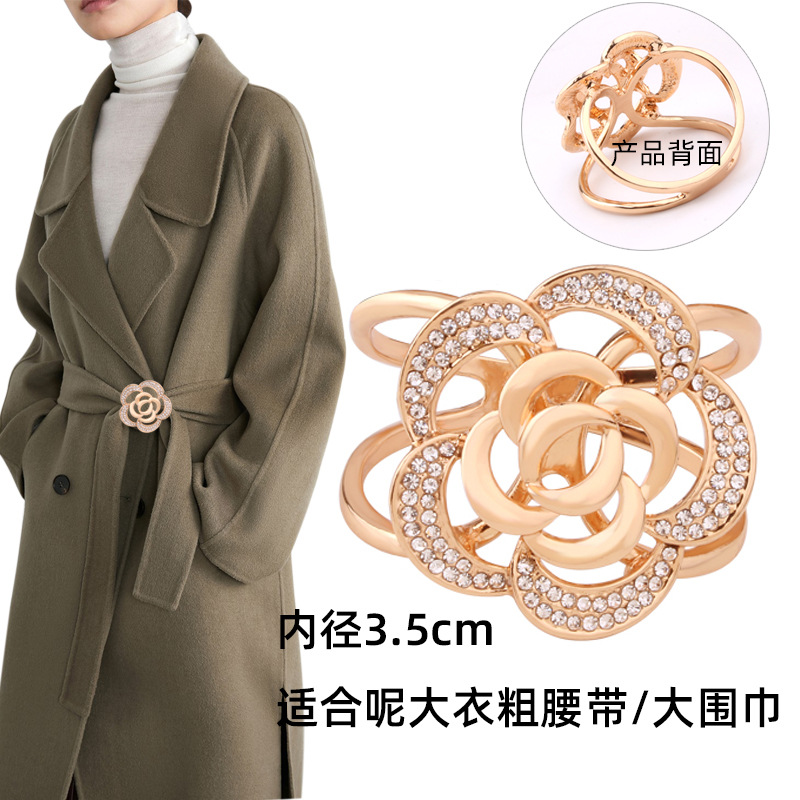 Picture of Woolen coat belt buckle buckle silk scarf buckle new scarf buckle waist buckle large windbreaker belt buckle for women