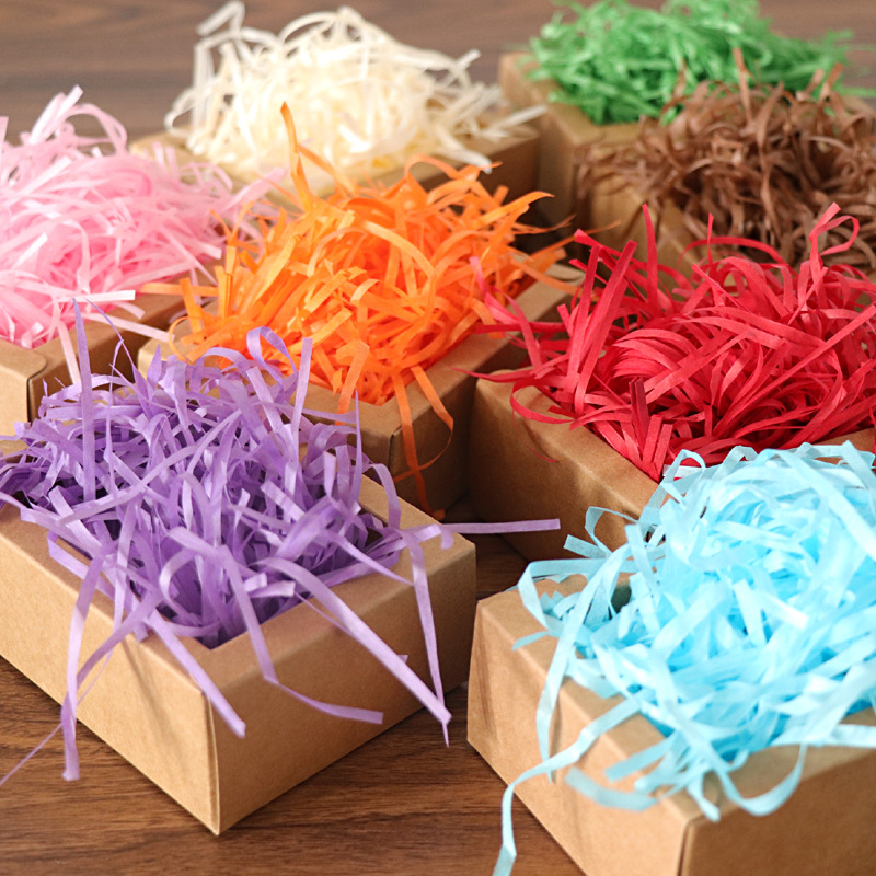 Lafite Grass Color Shredded Paper Shredded Candy Box Gift Box Filler Decoration Gift Box Shockproof Supplies Multi-color Optional